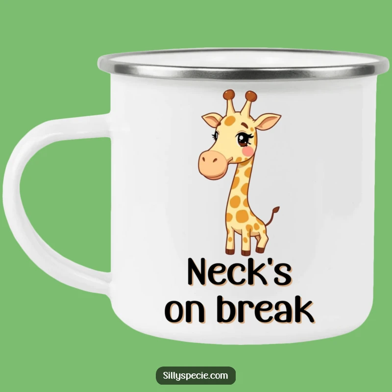 Funny Giraffe Knot Camping Mug - Enamel Hilarious Neckwear for Outdoor Laughs