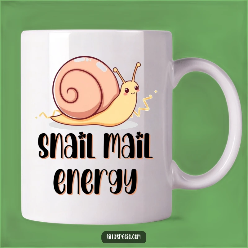 Funny Enthusiastic Snail Mug - Sparkling Trail Gift for Slow & Steady Humor Fans