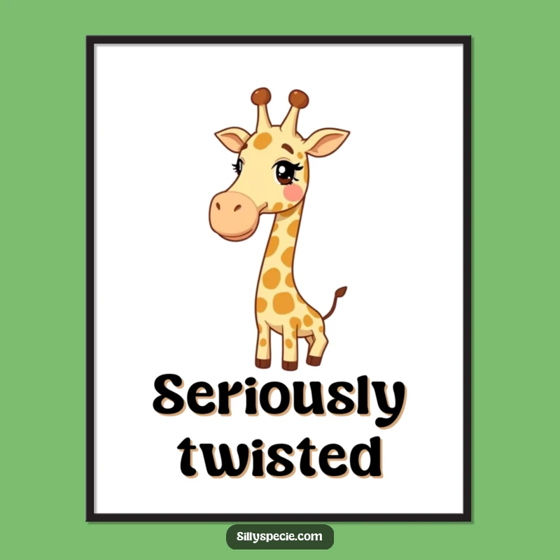 Funny Giraffe Knot Digital Art - Hilarious Long Neck Printable for Whimsical Decor