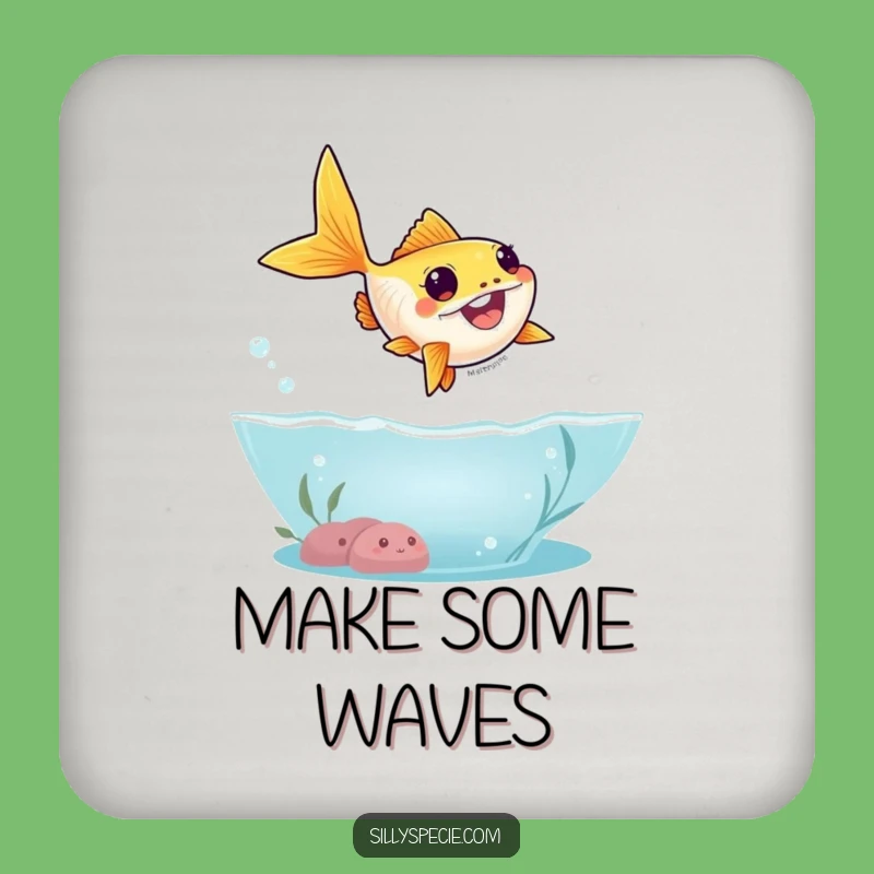 Funny Goldfish Coaster: Protect Surfaces from Watery Fun, Hilarious Table Accessory