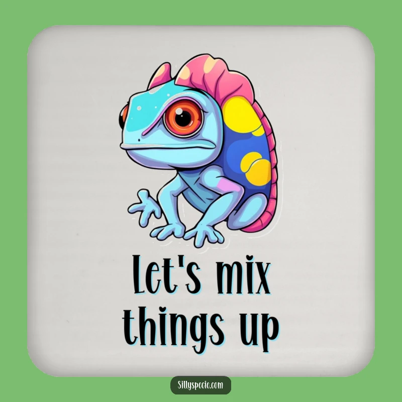 Funny Chameleon Coaster - Vibrant Style, Hilarious Housewarming Gift