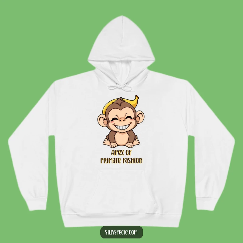 Funny Monkey Banana Peel Hoodie - Cozy Absurdity Grin Apparel Gift
