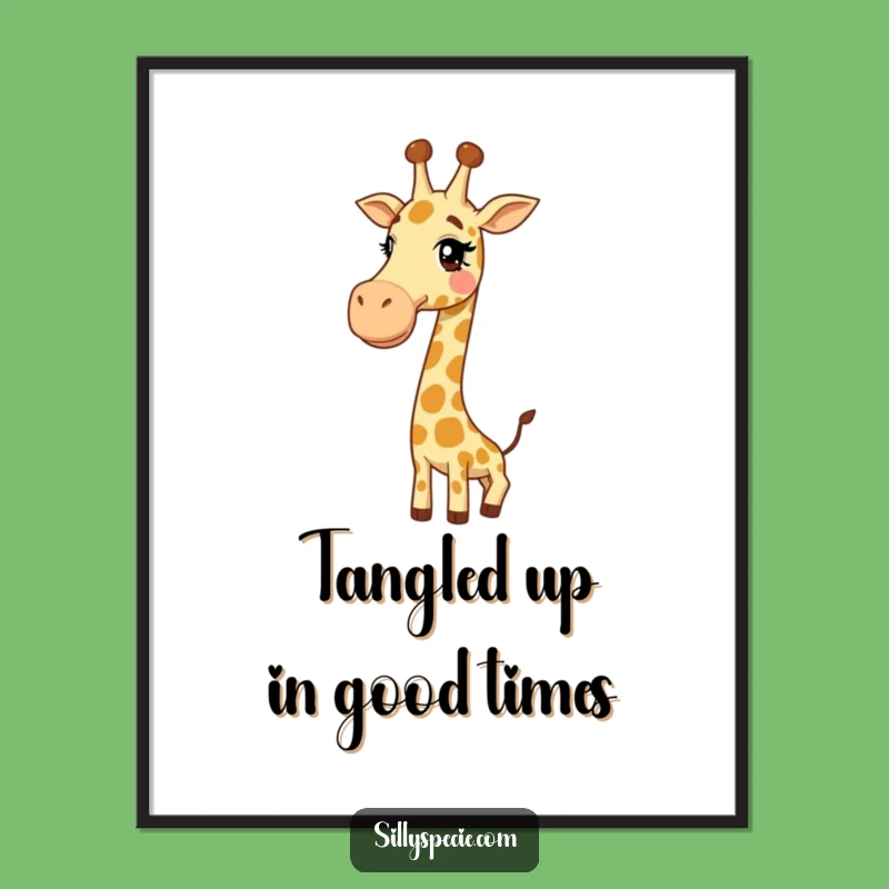 Funny Free Printable Wall Art: Giggly Giraffe Knot Downloadable Art for Home Decor