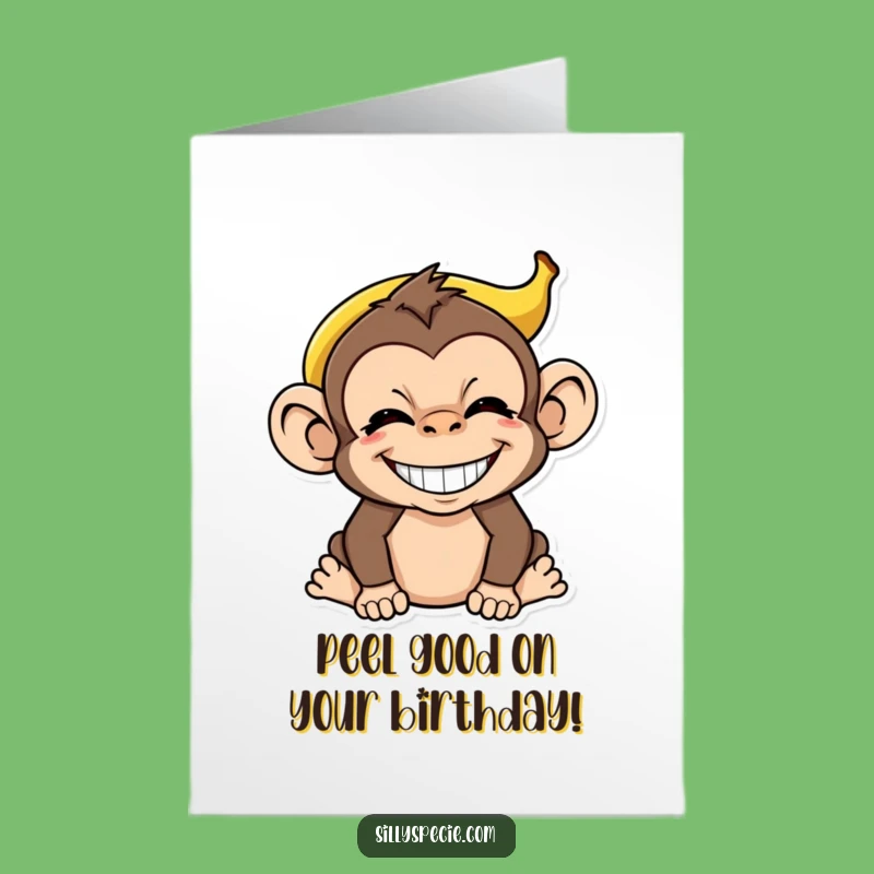 Free Printable Birthday Card: Cheeky Monkey Peel Head - Funny Downloadable Gift