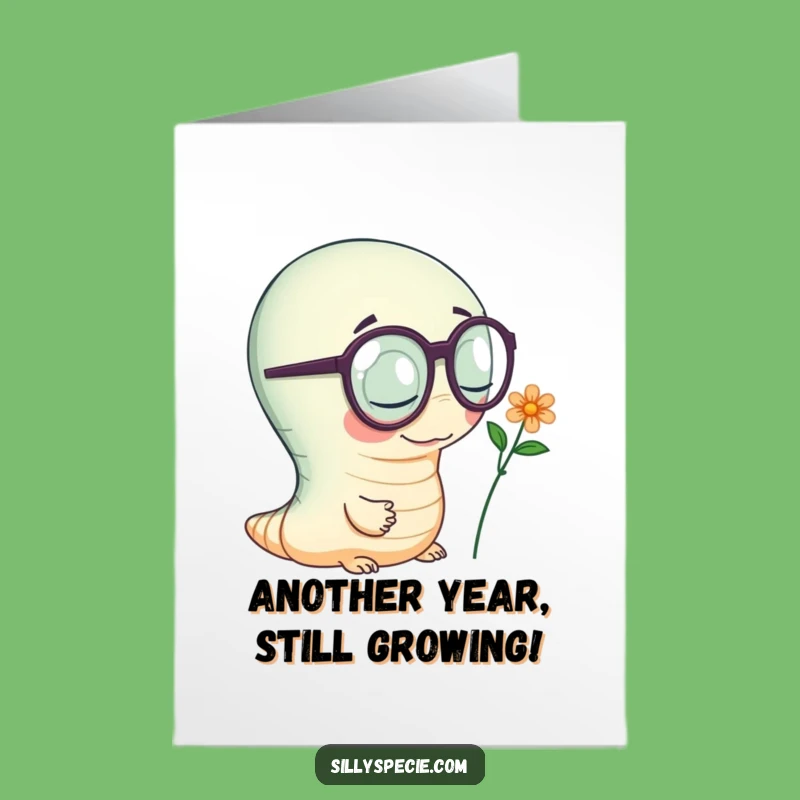Free Printable Birthday Card: Worm Nerd - Funny Downloadable Gift!