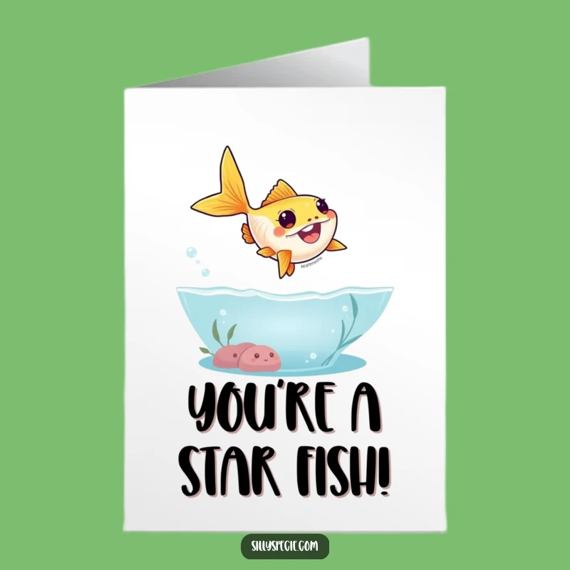 Free Printable Congrats Card: Goofy Goldfish Leap - Splashy Downloadable Gift!