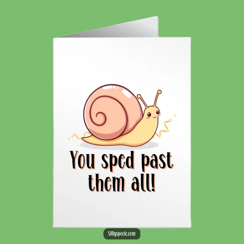 Free Printable Congrats Card: Speedy Snail Sparkle Funny Downloadable Gift