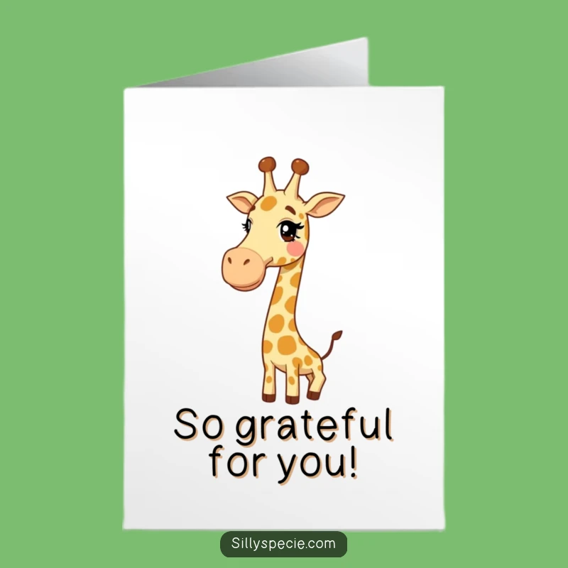 Free Printable Thank You Card: Funny Giraffe Knot Downloadable Gift for Appreciation