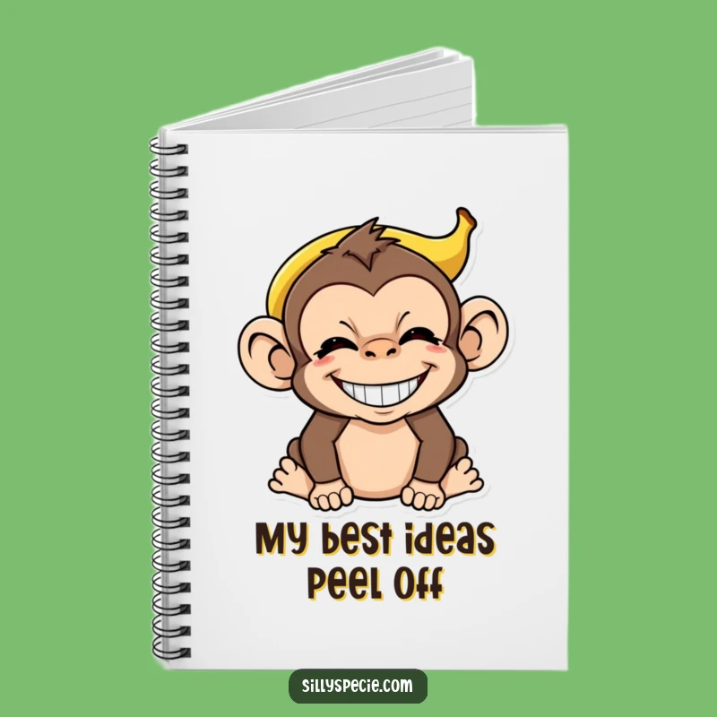 Funny Monkey Banana Peel Notebook - Absurd Grin Journal Gift