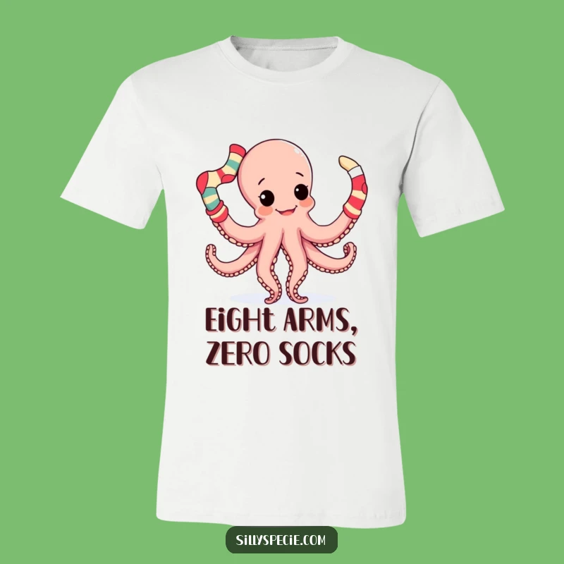 Funny Octopus T-Shirt: Juggling Socks with Tentacles, Hilarious Marine Life Tee