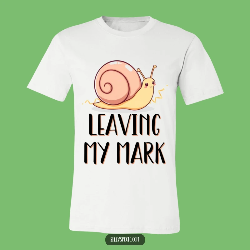 Funny Enthusiastic Snail T-Shirt - Sparkling Trail Tee for Joyful Explorers