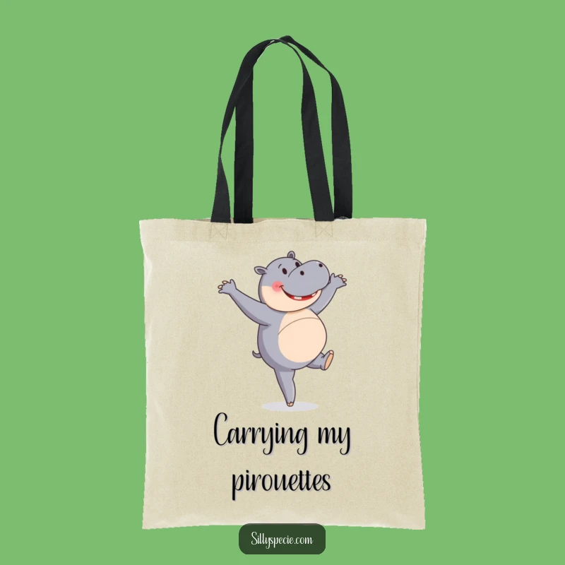 Funny Hippo Tote Bag: Carry Your Dance Gear with Flair, Hilarious & Practical