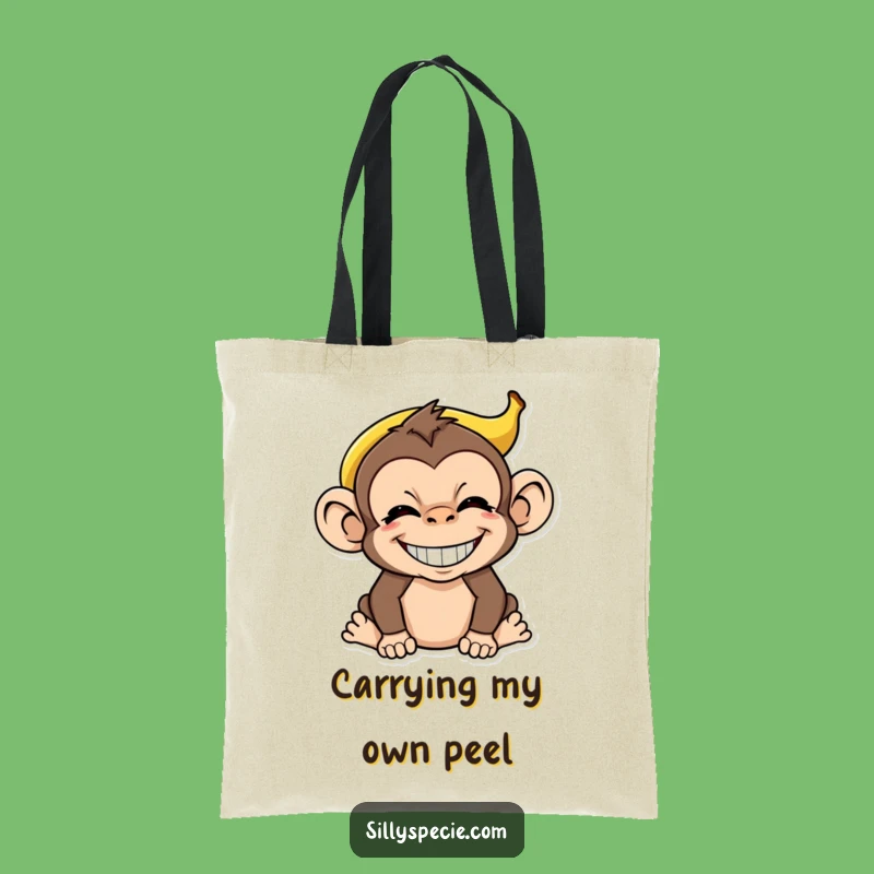 Funny Monkey Banana Peel Tote Bag - Absurd Grin Carry-All Gift